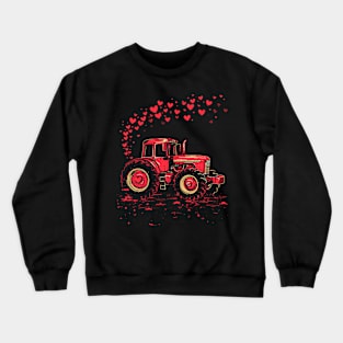 Retro Tractor | Valentines Day Crewneck Sweatshirt